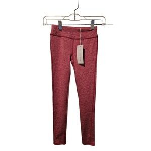 NWT Mira Rae heathered red full length leggings girls size 8/9